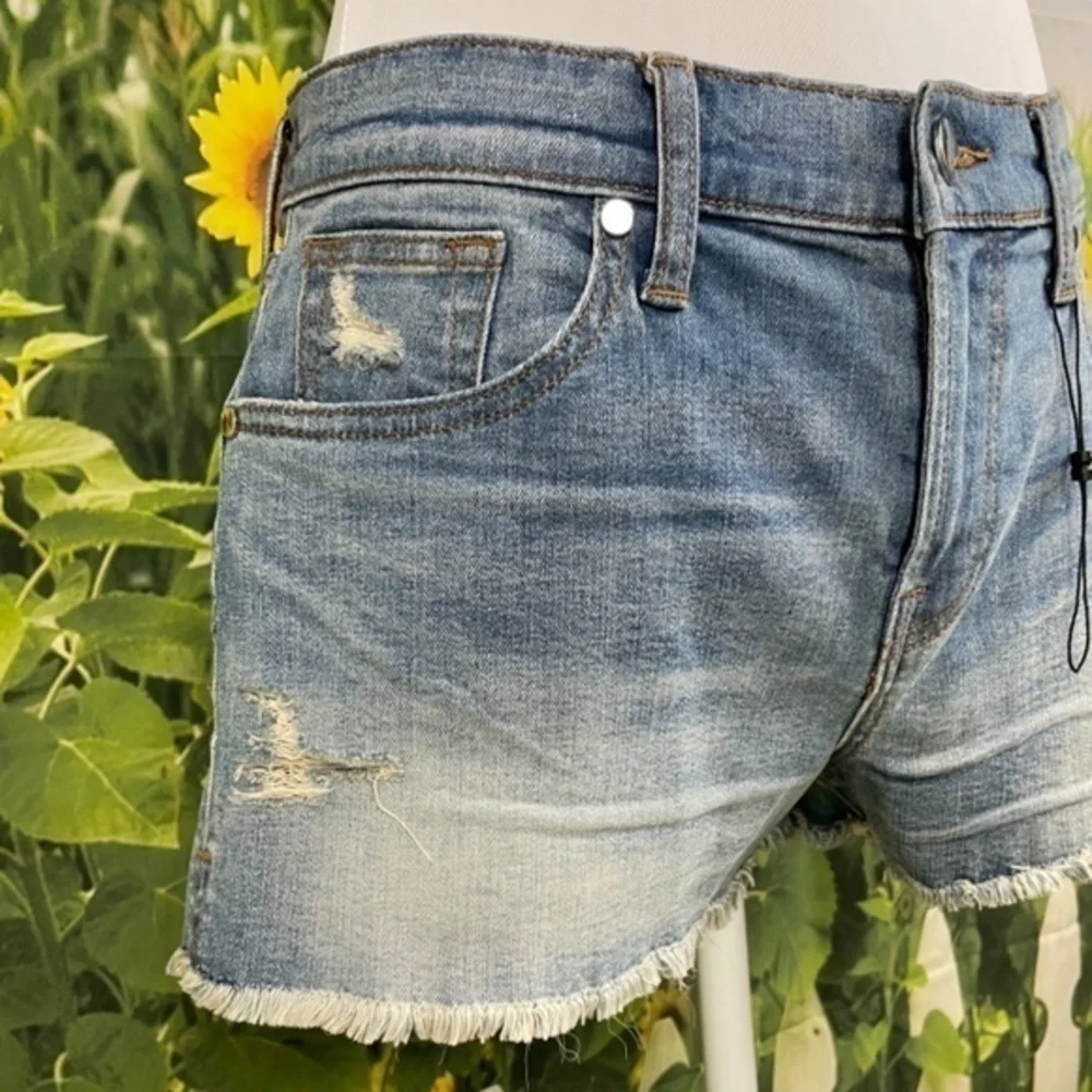 BCBG Blue Distressed Denim Shorts 27 - Picture 7 of 16